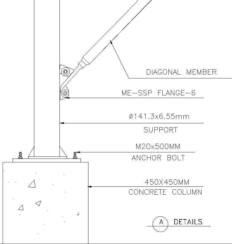 Details of Diagonal member used in Frame Structure.