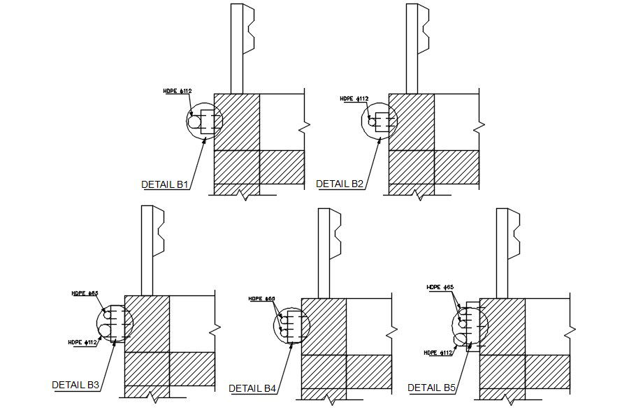 Details of Hdpe in AutoCAD, dwg file.
