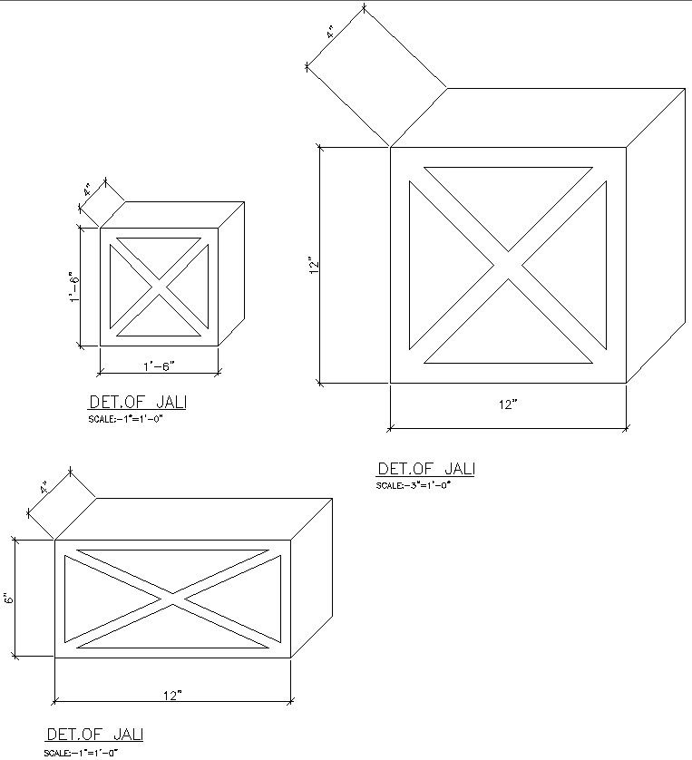 Details of Jali in AutoCAD, dwg file.