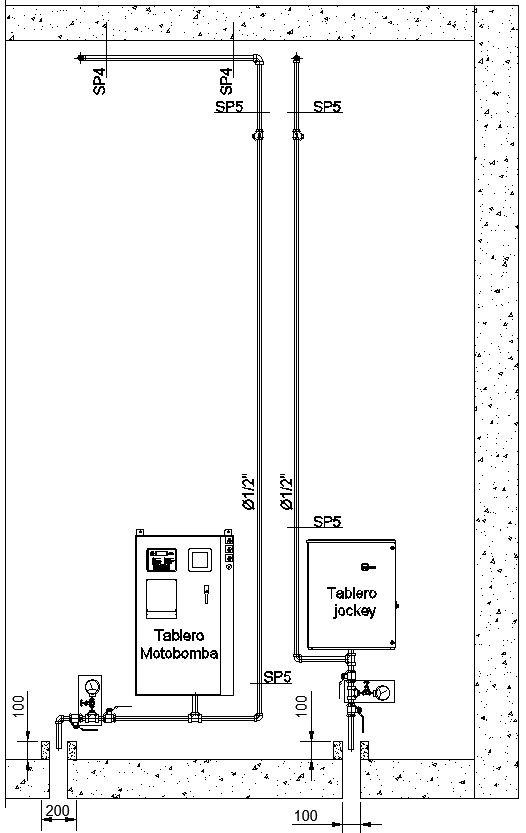 Details of Motor pump panel in AutoCAD, dwg file.