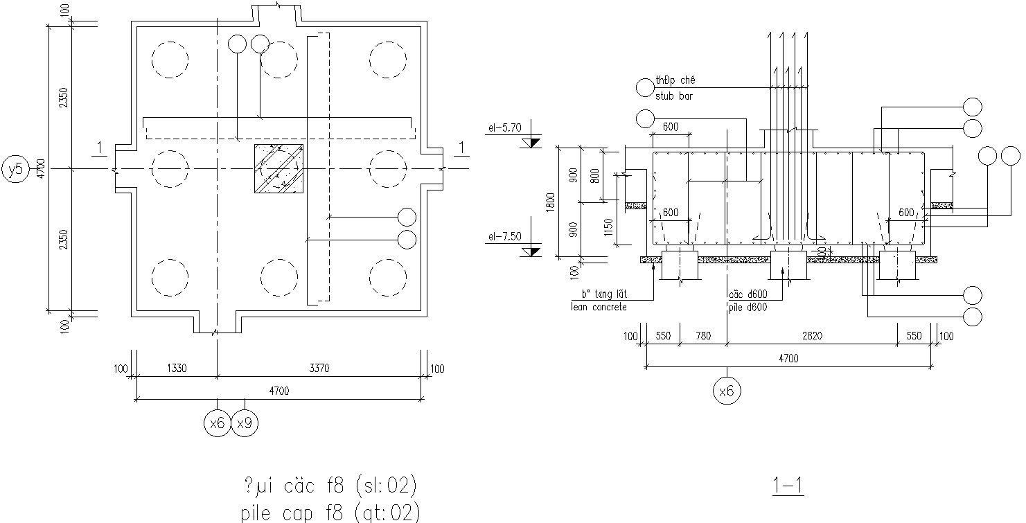 Details of Pile Cap of Reinforcement.