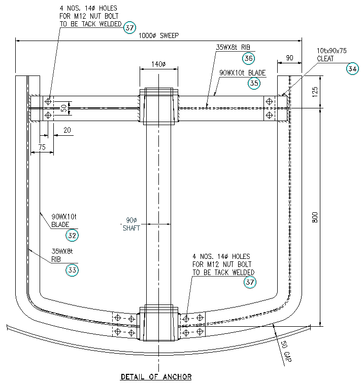 Details of anchors design dwg autocad drawing .