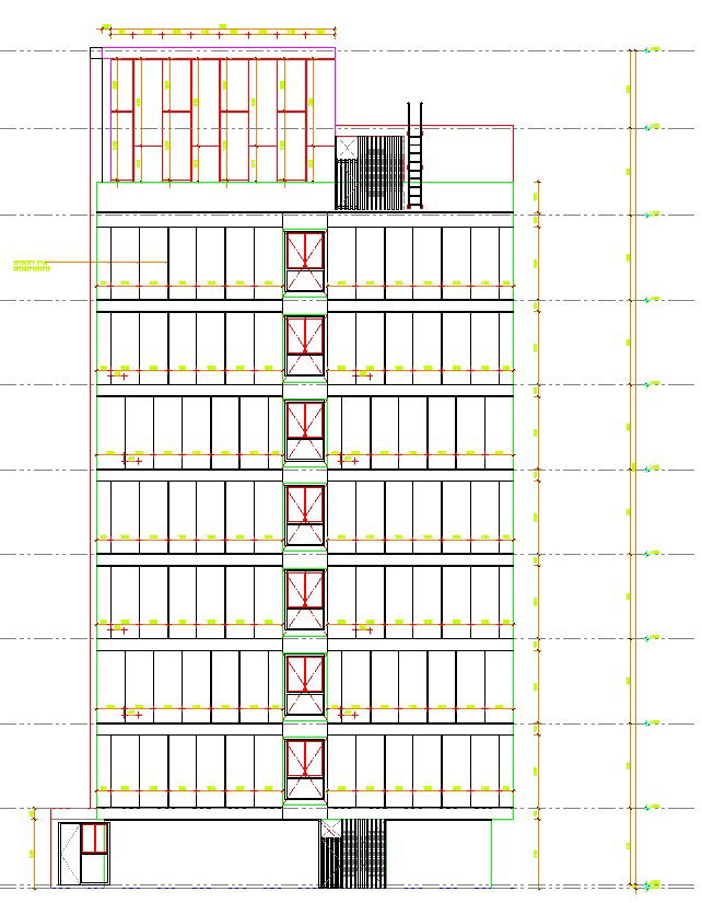 Details of elevation of high rise building in AutoCAD, dwg file.