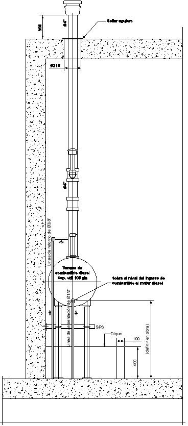 Details of fuel input to the diesel engine in AutoCAD, dwg file.