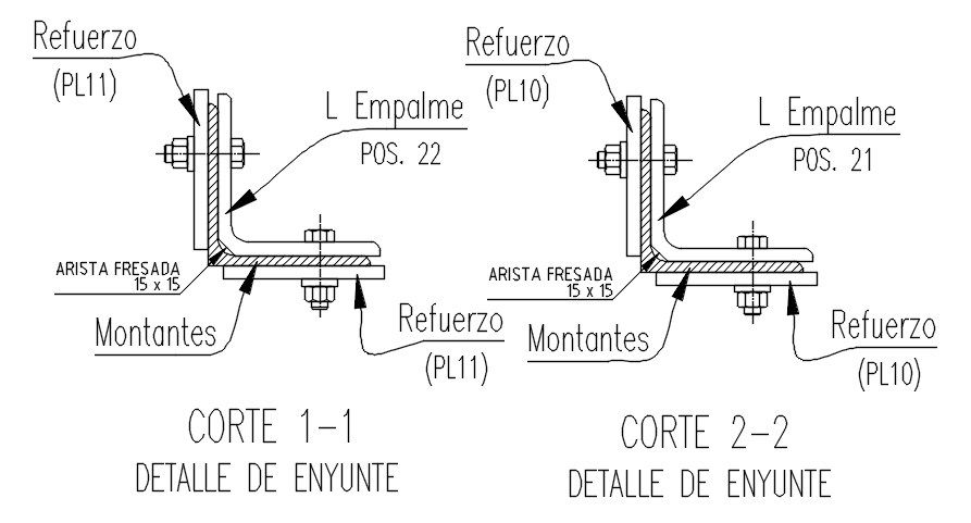 Details of joints are given in this Autocad 2D DWG drawing file. Download the Autocad drawing file.