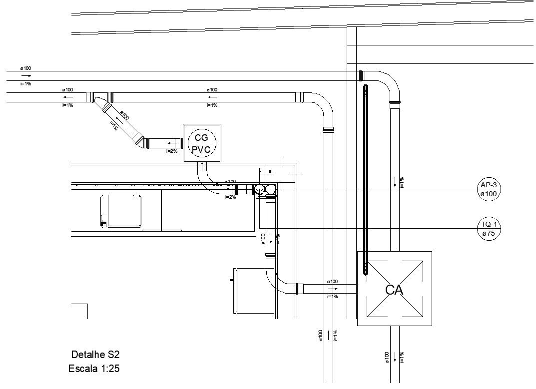 Details of piping of bathroom in AutoCAD, dwg file.