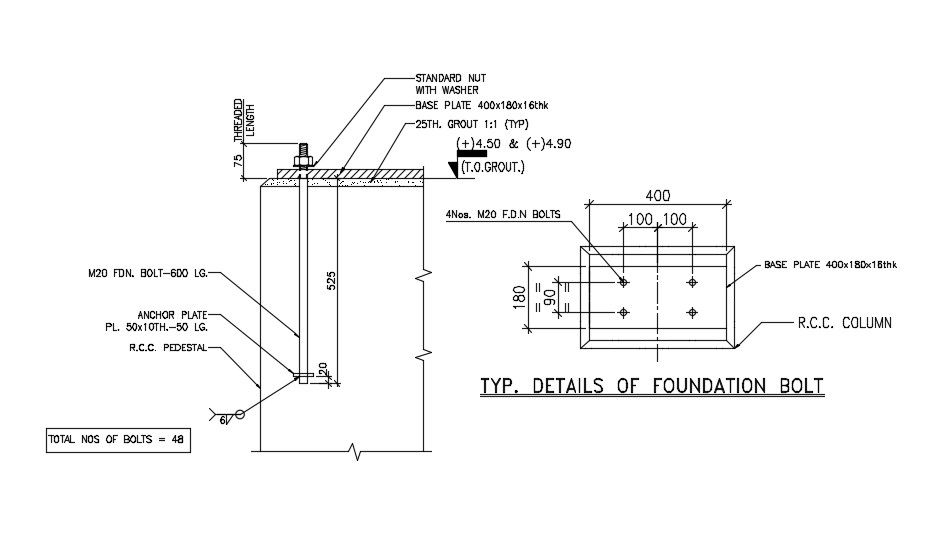 Details of the foundation. Download cad dwg file | CADBULL