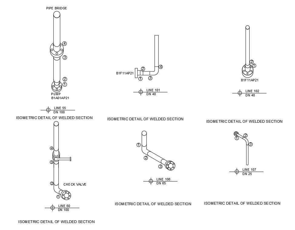 Details of welded section given in 3D model. Download the DWG file.