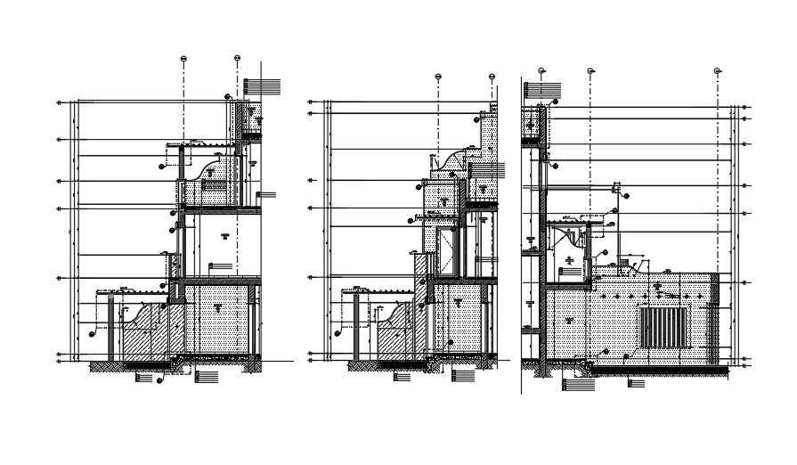 Detail structural drawing of residential building.