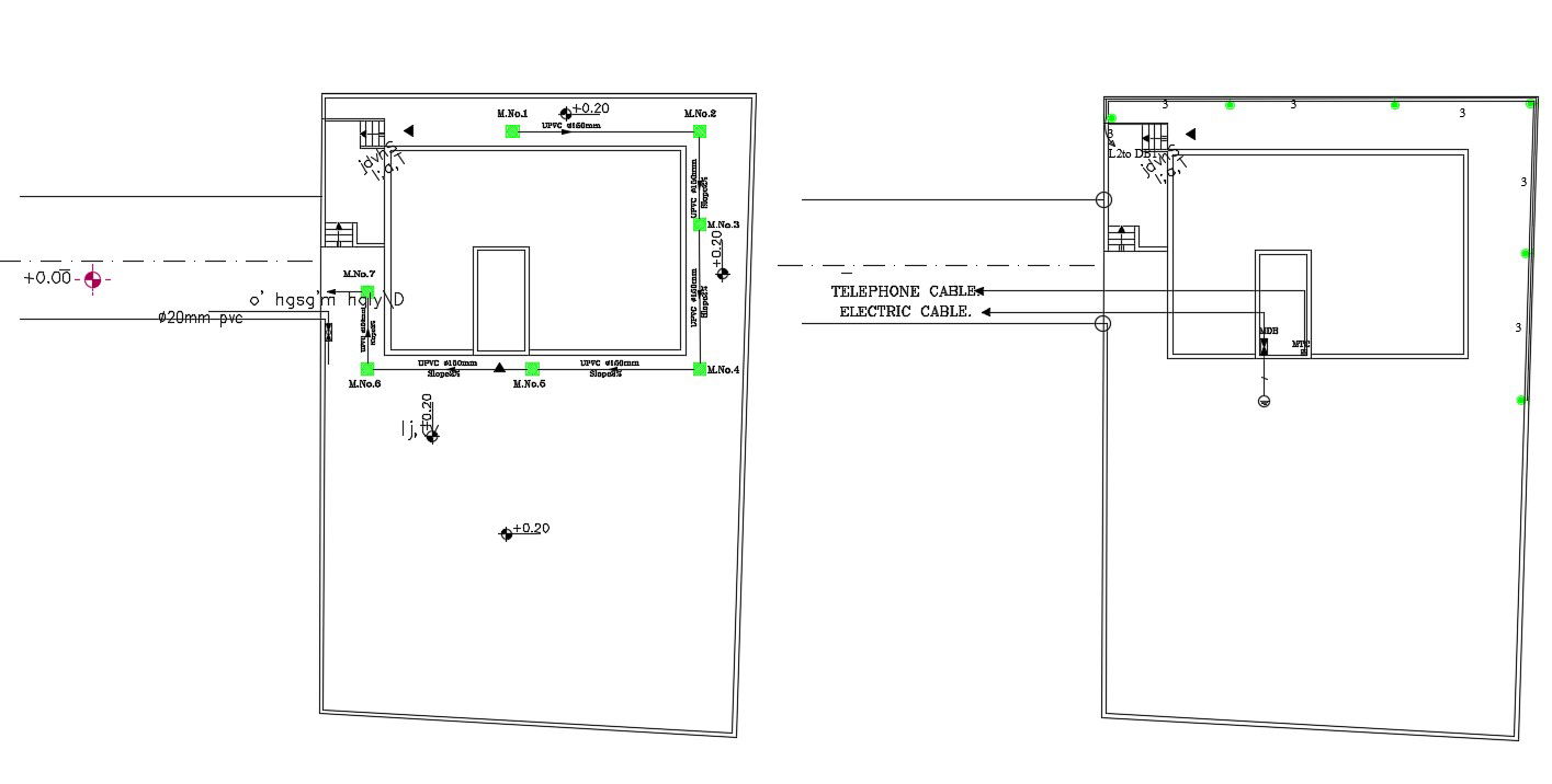 Development Final Site Town Plot Drawing With Compound Wall Design