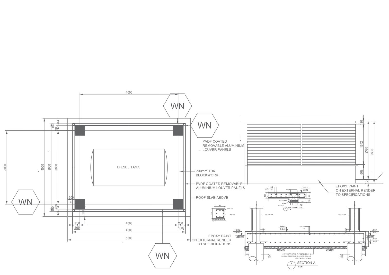 Diesel Tank Section Details Drawing In AutoCAD File