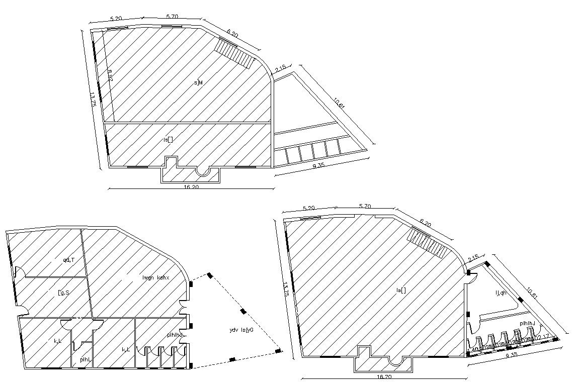 Different Floor Plan Of Building Layout DWG CAD File