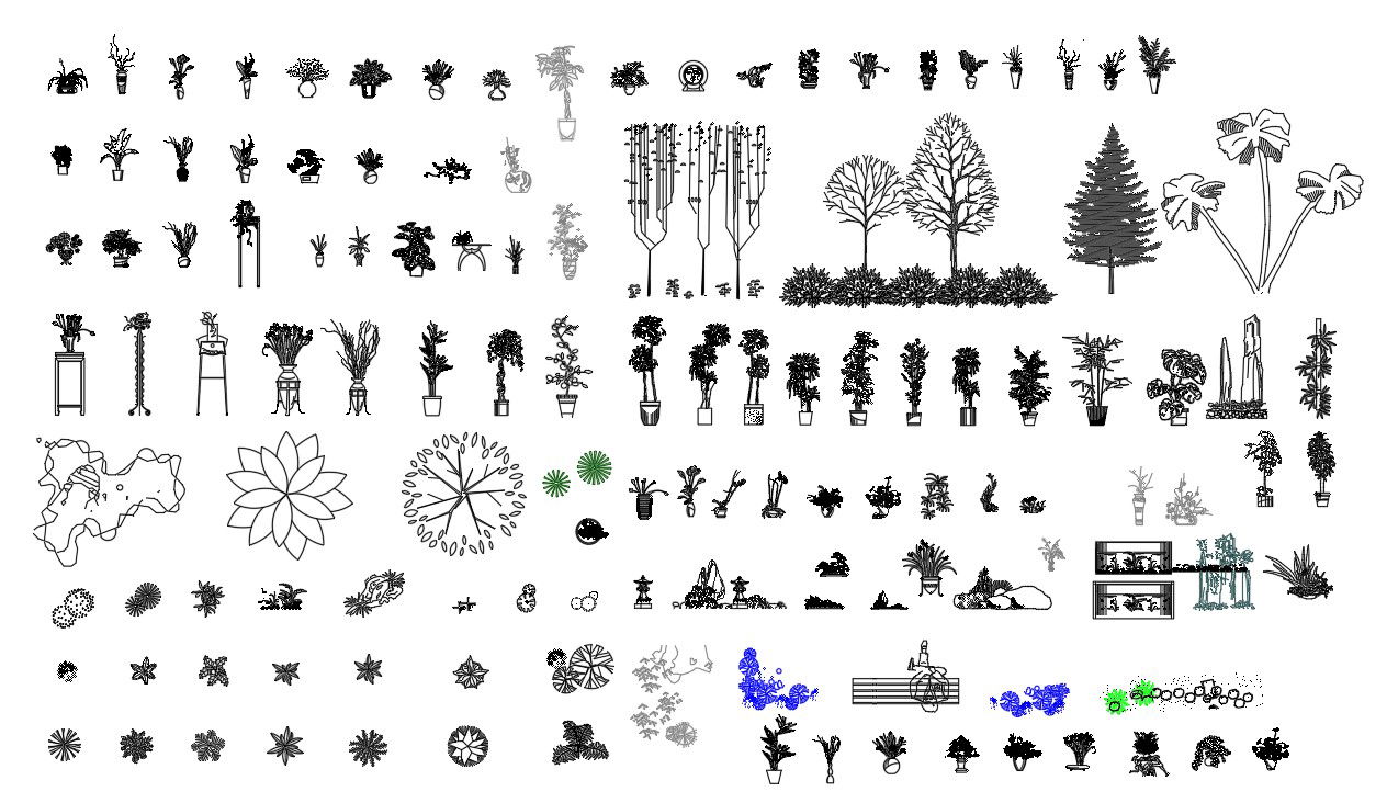 Different Tree CAD Block For DWG File