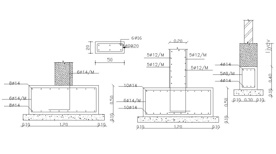 Different Types Of Column Design AutoCAD File Free Download