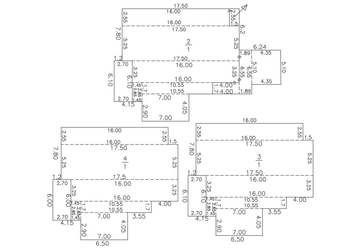 Different Types Of Plot Demarcation With Dimension CAD Drawing