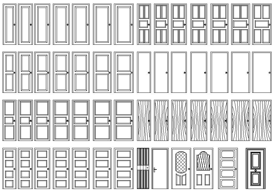 Different Types of door AutoCAD drawing