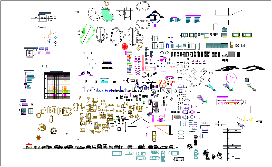 Different block design view with necessary detail dwg file