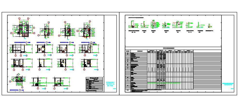 Different size of toilets detail.