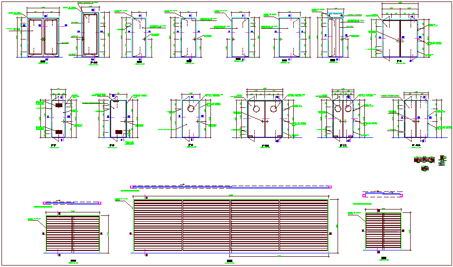 Different type door design with detail view