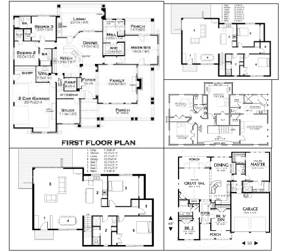 Different type of House Plan Lay-out Architecture design