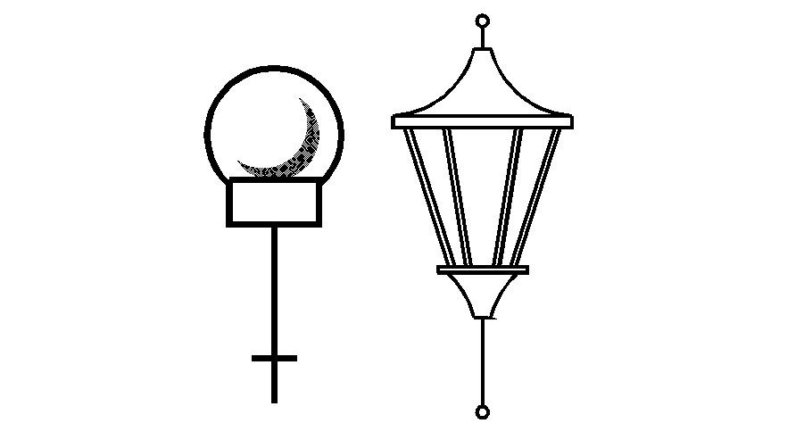 Different type of light-pole 2d blocks DWG file