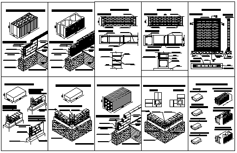 Different types of masonry work design drawing