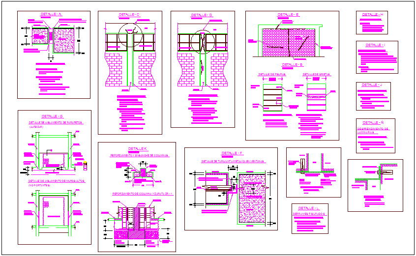 Different wall type construction detail dwg file