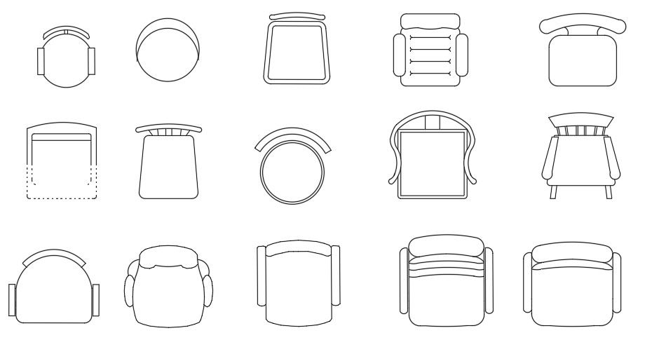 Different Arm Chair CAD Blocks Furniture Drawing in DWG file
