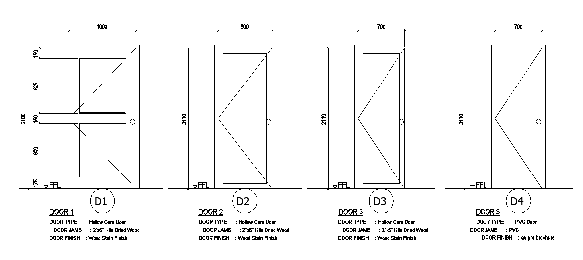 Different Type Of Doors CAD File Download