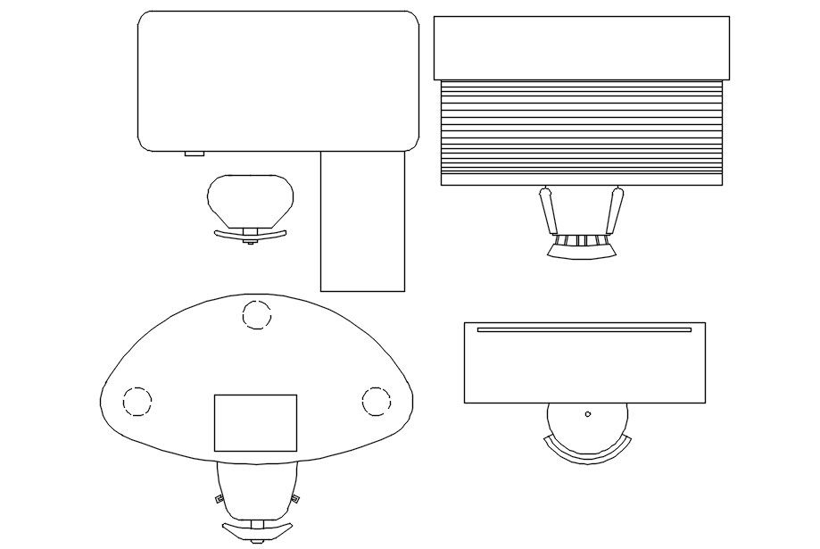 Different design of office tables in AutoCAD 2D drawing, dwg file, CAD file