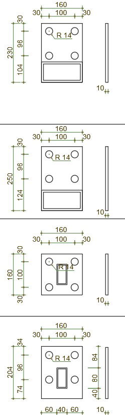 Different design of steel plates in AutoCAD 2D drawing, dwg file, CAD file
