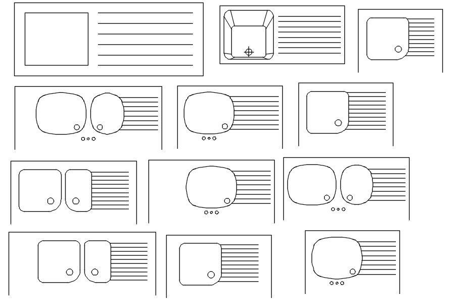Different designs of kitchen sink in AutoCAD 2D drawing, dwg file, CAD file