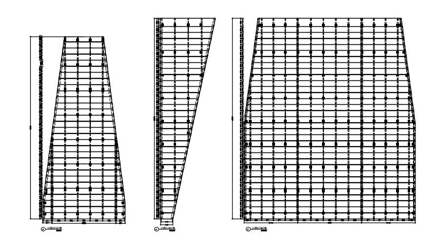 Different elevation of steel strip factory in AutoCAD 2D drawing, dwg file, CAD file
