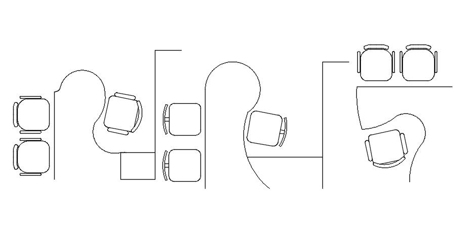 Different office tables blocks in AutoCAD 2D, dwg file, CAD file