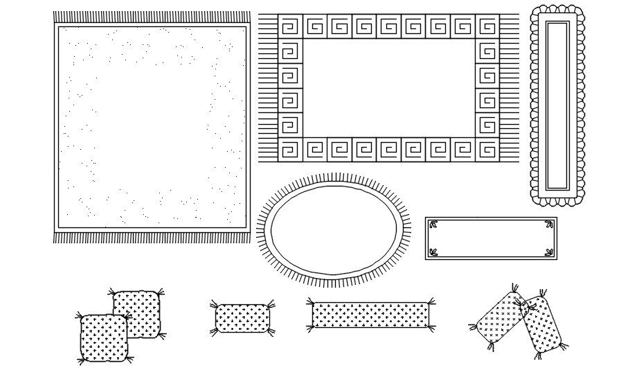 Carpet Pattern Designs in 2D DWG CAD Drawing Files