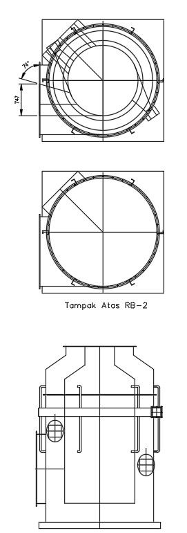 Different side views of chamber in AutoCAD 2D drawing, dwg file, CAD file