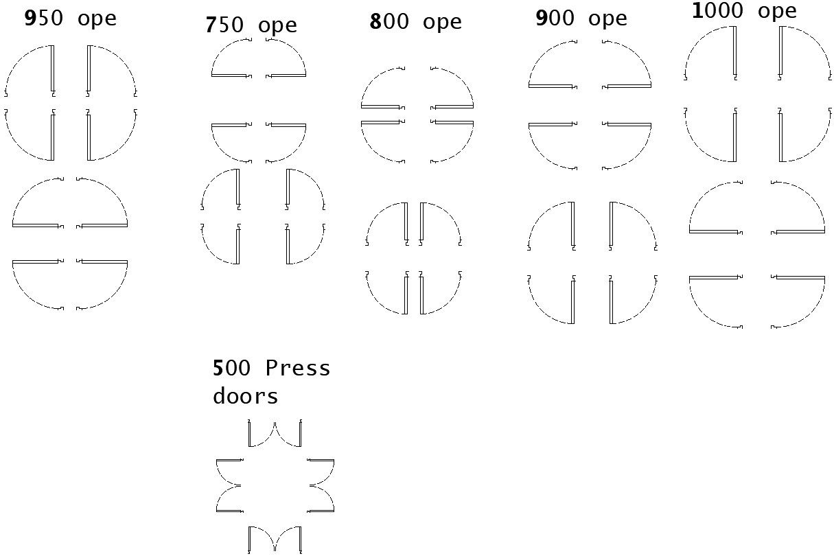 Different size of doors in AutoCAD drawing