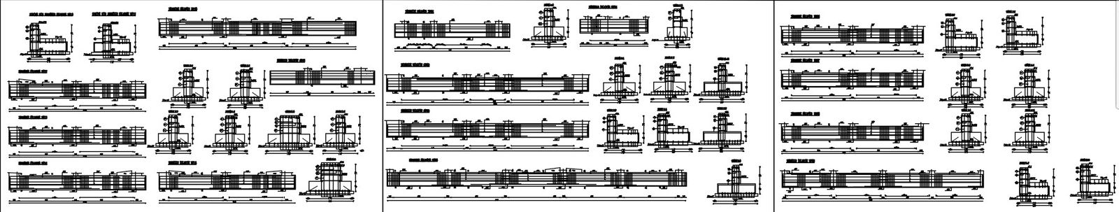 Different type of Reinforcement Bar formwork joint layout plan and sections design in AutoCAD 2D drawing, CAD file, dwg file