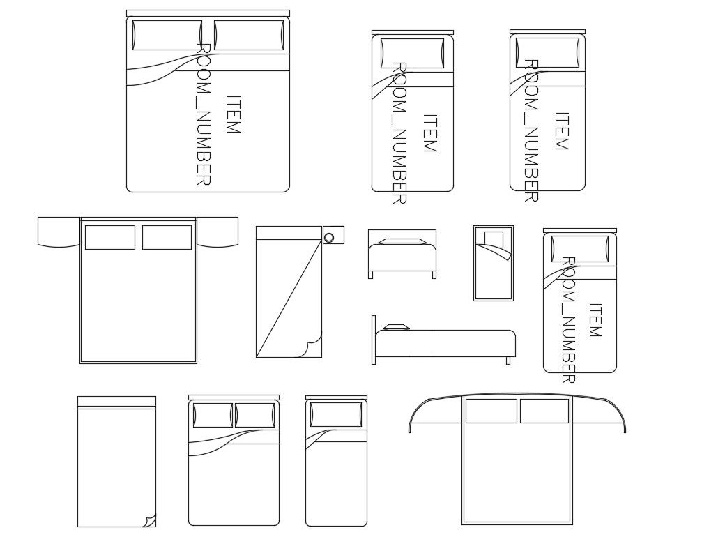 Different types of 2d Bed design Autocad furniture drawing blocks. Download the AutoCAD drawing file.