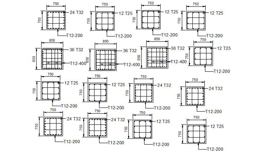Different types of Structural Reinforcement details are given in this AutoCAD 2D Drawing file. Download the AutoCAD DWG file.
