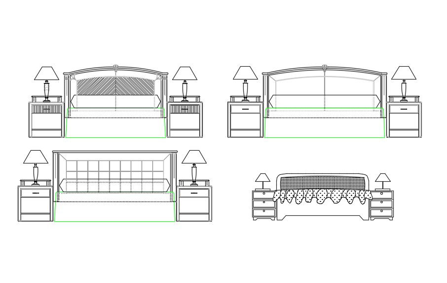 Different types of bed design block,Download the AutoCAD file.