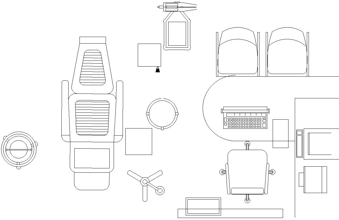 AutoCAD Chair and Table Block Designs in DWG Format