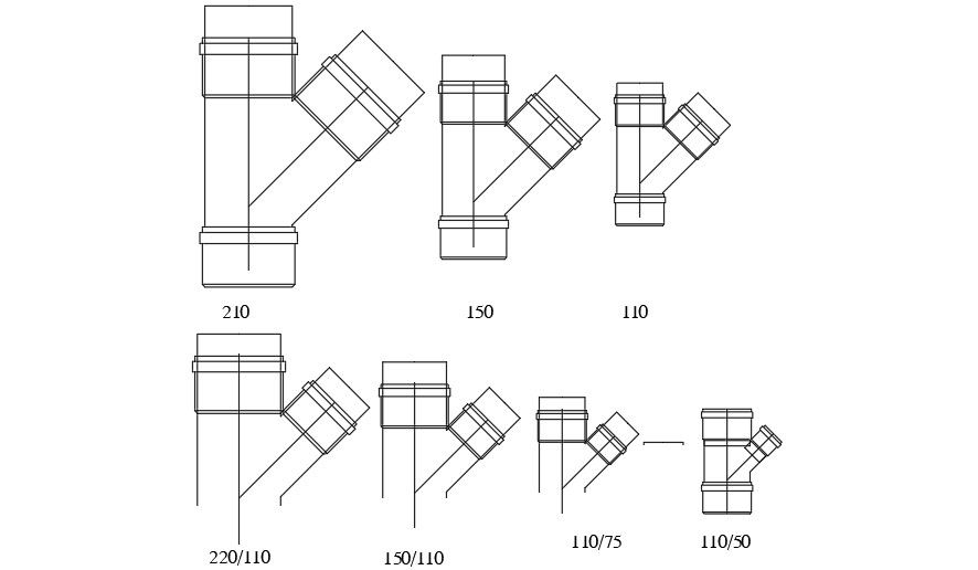 Different types of pipes.