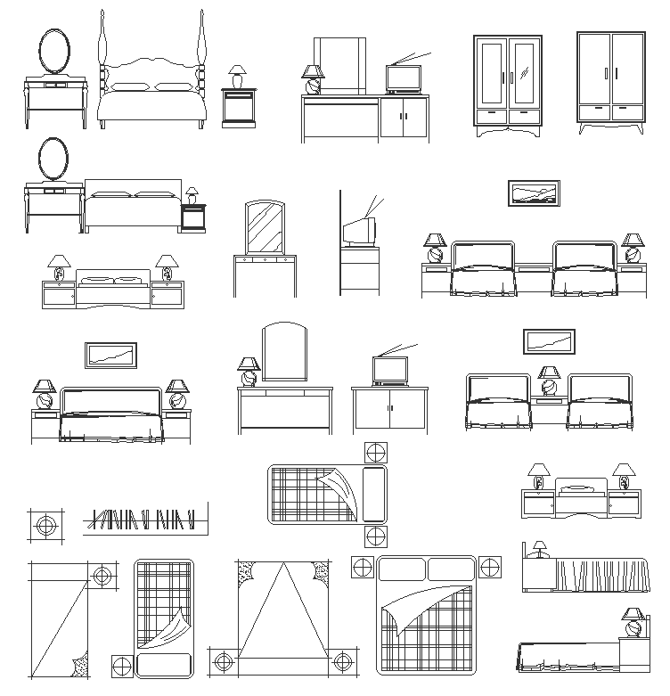 Different types of plants details with front elevation dwg autocad drawing .