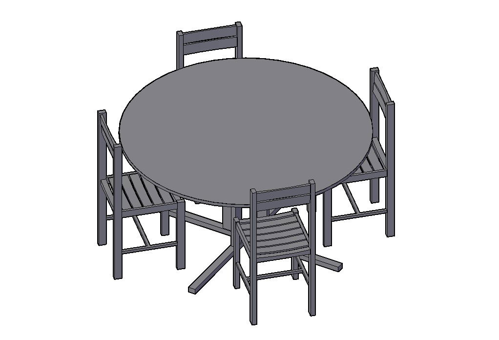 Dining Table 3D Model In AutoCAD File