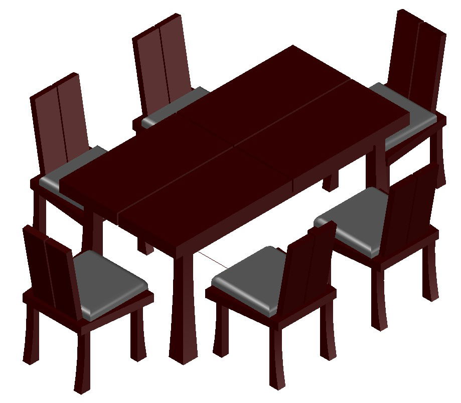 Dining Table Set Designs CAD File Download