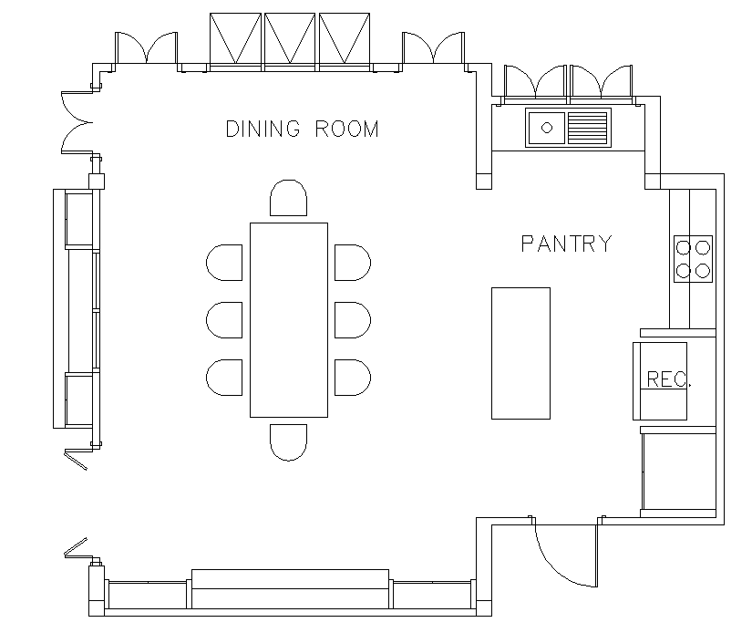 Dining room plan detail dwg.