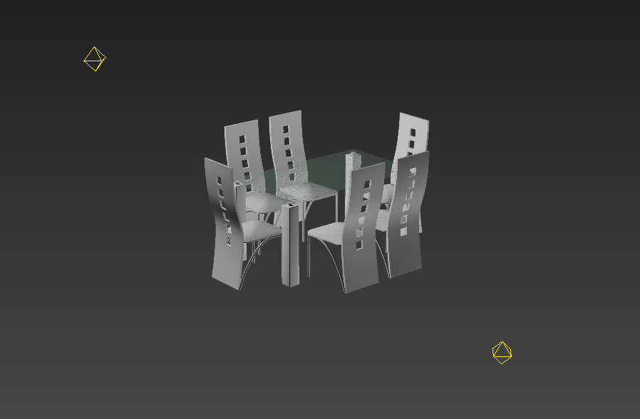 Dining Table and Chair CAD Furniture 3D Model in Max File