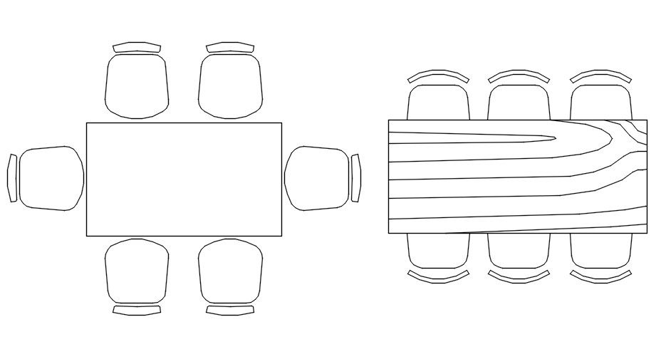 Dining Table Architecture CAD File