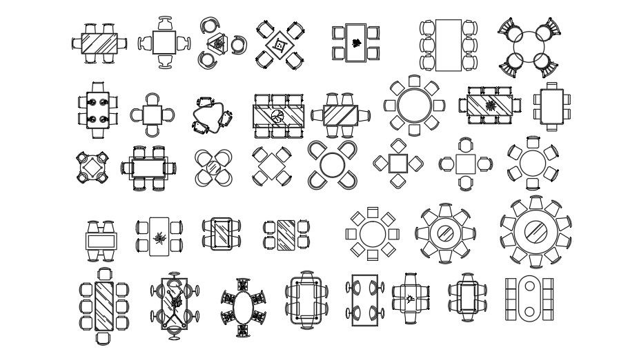 High-Quality Dining Table CAD Blocks for Designers